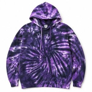 Brisco Brands Tie Dye Hoodie Mens XL Purple Black Excellent Psychedelic Pullover